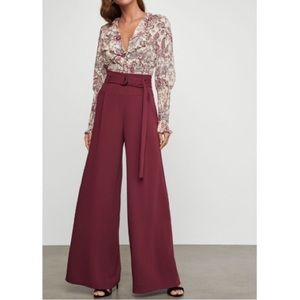 BCBGMaxAzria wide leg satin pant. Medium